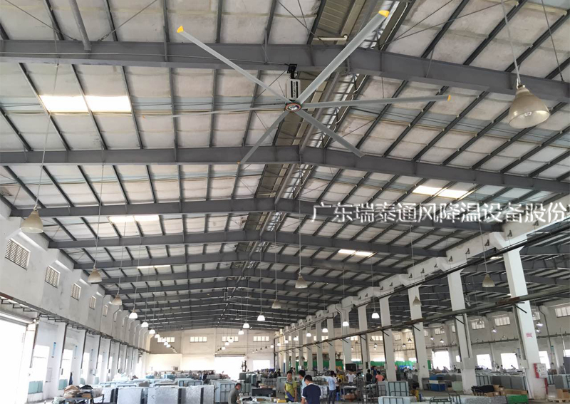 瑞泰風(fēng)工廠車間用大型工業(yè)吊扇，大型廠房應(yīng)用案例
